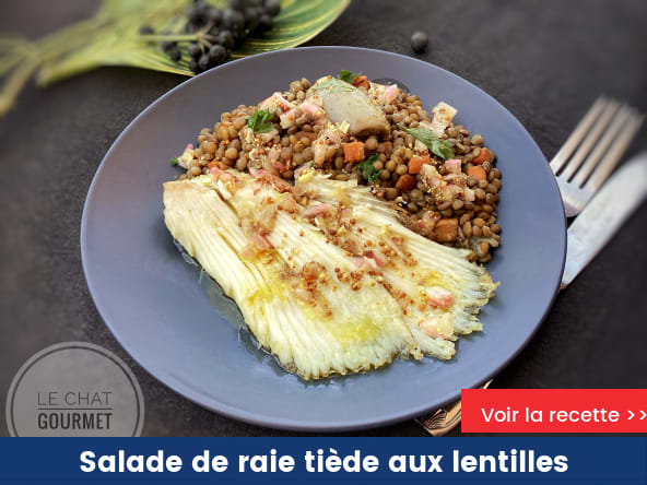 Salade de raie tiède aux lentilles